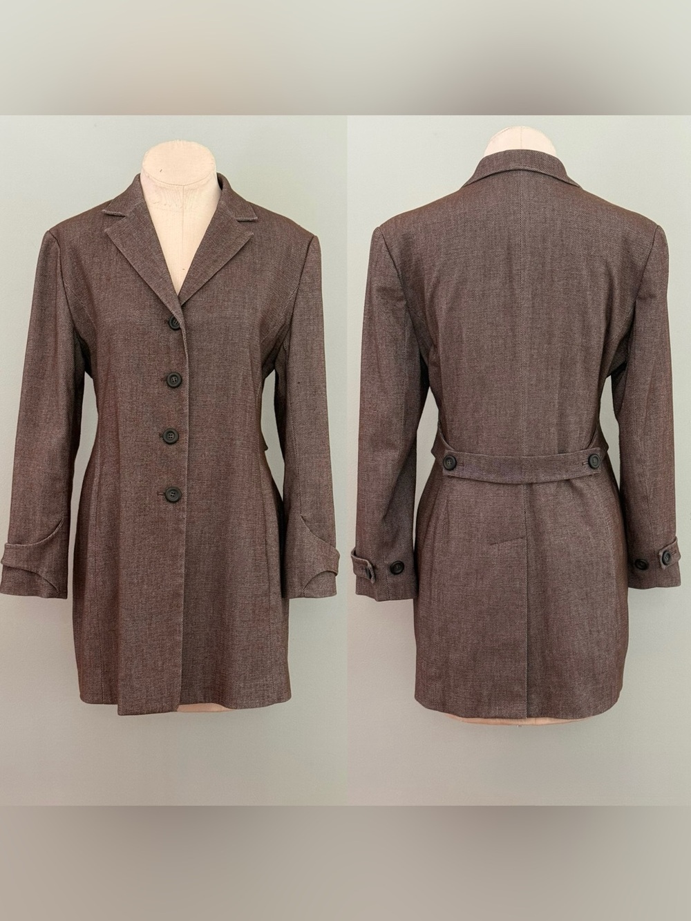 MOISELLE VINTAGE Tailored Long Line Back Cinch Blazer - M